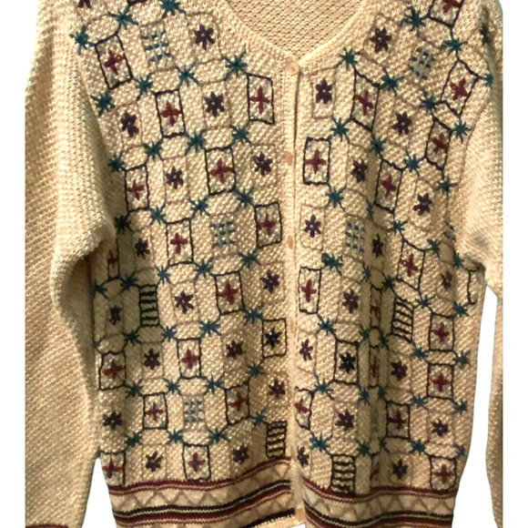 Paul‎ Harris Design Vintage Cardigan Sweater Size Large Button Down Warm Winter - Picture 2 of 11